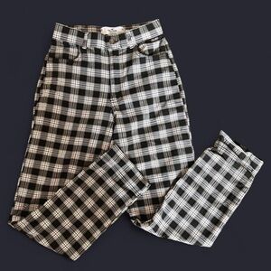 Plaid High Rise Trousers